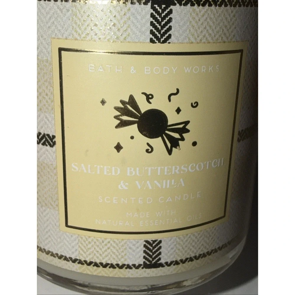 Bath & Body Works Salted Butterscotch & Vanilla Scented Candle 7 oz Single Wick